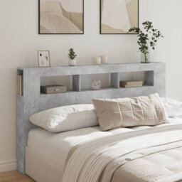 Berkfield Led Headboard Concrete Grey 180X18.5X103.5 Cm Engineered Wood - thumbnail 4