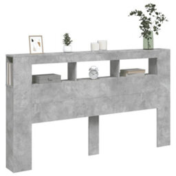 Berkfield Led Headboard Concrete Grey 180X18.5X103.5 Cm Engineered Wood - thumbnail 5