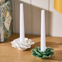 Dibor Set Of 2 Botanical Taper Table Decoration Christmas Candle Holders