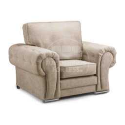 Furnishings For Less UK Milan Fabric 3 Piece Sofa Suite Mink Full Back Chesterfield Style - thumbnail 4