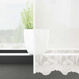 Berkfield Modern Curtains With Curtains Floral White Polyester - thumbnail 3