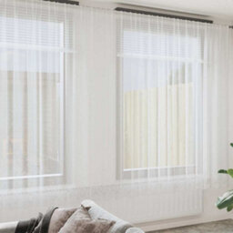 Berkfield Modern Curtains With Curtains Floral White Polyester - thumbnail 2