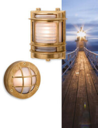 Luminosa Lighting Luminosa Nautic 1 Light Outdoor Wall, Flush Light Brass, Frosted Glass Ip64, G9 - thumbnail 2