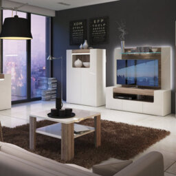 Furniture To Go Toronto Coffee Table With Shelf In White And Oak - thumbnail 4