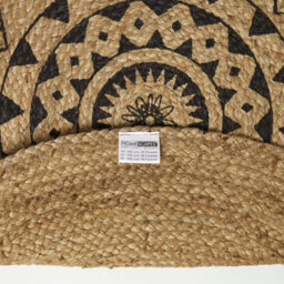 Homescapes Natural & Black Mandala Braided Jute Rug, 70 Cm Round - thumbnail 5