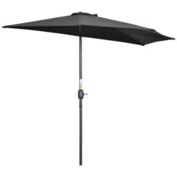 Outsunny 2.7M Metal Frame Garden Furniture Parasol Half Round Umbrella - thumbnail 2