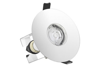 Luminosa Lighting Luminosa Evofire Fire Rated Downlight 70-100mm Cutout Ip65 Polished Chrome Round + Gu10 Holder & Insulation Guard