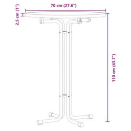 Berkfield Dining Table White Size 70X110 Cm Engineered Wood And Steel - thumbnail 9