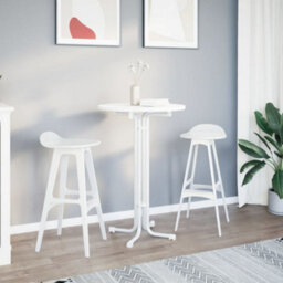 Berkfield Dining Table White Size 70X110 Cm Engineered Wood And Steel - thumbnail 3