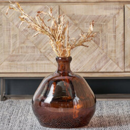 Pacific Lifestyle Organic-Shaped Vase In Pecan Brown Recycled Glass