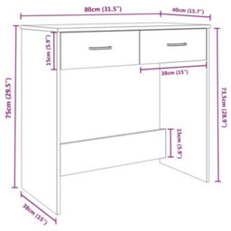 Berkfield Desk Brown Oak 80X40X75 Cm Engineered Wood - thumbnail 7
