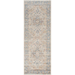 Livabliss Lillian-Washable Blue Brown Traditional Vintage Boho Living Dining Rug 60 X 90 Cm Easy Care, Non Shedding - thumbnail 1