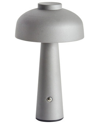 Wyld And Coco Lumina Mushroom Table Lamp Grey Led Wireless Iron - Compact Modern Indoor Lamp - image 1