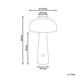 Wyld And Coco Lumina Mushroom Table Lamp Grey Led Wireless Iron - Compact Modern Indoor Lamp - thumbnail 3