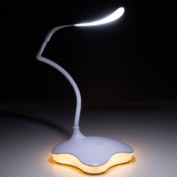 Led Touch Control Desk Lamp With Nightlight - Usb Or Battery Powered Bedside Light With Flexible Neck & 3 Brightness Settings - thumbnail 2