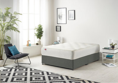 Somnior Beds Somnior Linen Grey Memory Foam Divan Bed With Mattress - Super King - image 1