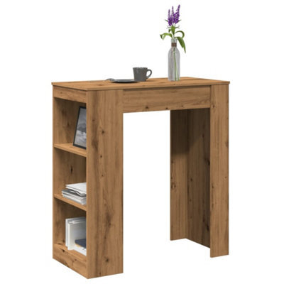 Berkfield Bar Table With Racks Artisan Oak 95X47X103.5 Cm Engineered Wood - image 1