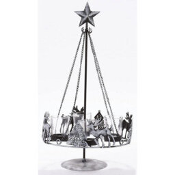 Christmas Centrepiece Candleholder - Freestanding Xmas Tree & Reindeer Design Tealight Holder - H47Cm X 25Cm Diameter - thumbnail 2