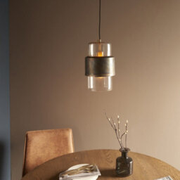 Luminosa Lighting Luminosa Palermo Pendant Ceiling Light Bronze Patina Plate & Clear Glass - thumbnail 3