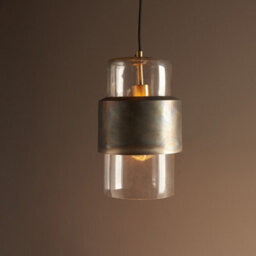 Luminosa Lighting Luminosa Palermo Pendant Ceiling Light Bronze Patina Plate & Clear Glass - thumbnail 2