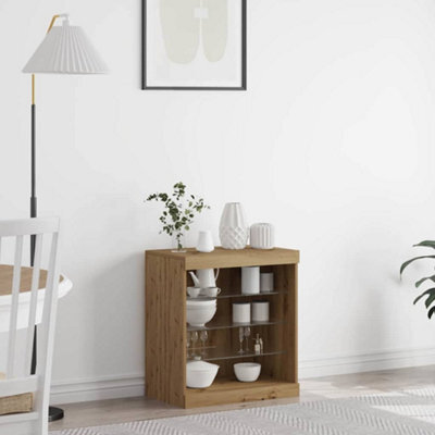 Berkfield Sideboard With Led Lights Artisan Oak 60,5X37X67 Cm - image 1