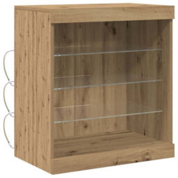 Berkfield Sideboard With Led Lights Artisan Oak 60,5X37X67 Cm - thumbnail 2
