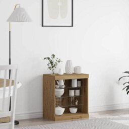 Berkfield Sideboard With Led Lights Artisan Oak 60,5X37X67 Cm - thumbnail 1