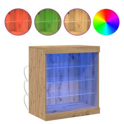 Berkfield Sideboard With Led Lights Artisan Oak 60,5X37X67 Cm - thumbnail 4