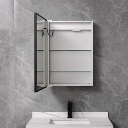 Living And Home Anti Fog Led Illuminated Touch Sensor Mirrored Bathroom Cabinet With Shaver Socket W 500mm X H 700 mm - thumbnail 2