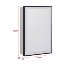 Living And Home Anti Fog Led Illuminated Touch Sensor Mirrored Bathroom Cabinet With Shaver Socket W 500mm X H 700 mm - thumbnail 4