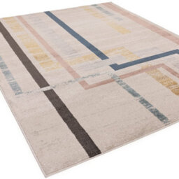 The Rug Edit Viva Geometric Grid Multi Colour Living Room Rug - 80X140Cm - thumbnail 4