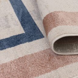 The Rug Edit Viva Geometric Grid Multi Colour Living Room Rug - 80X140Cm - thumbnail 6