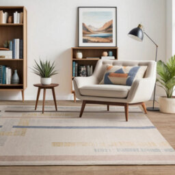 The Rug Edit Viva Geometric Grid Multi Colour Living Room Rug - 80X140Cm - thumbnail 1