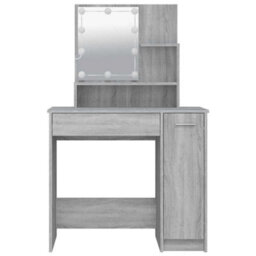 Vidaxl Dressing Table With Led Grey Sonoma 86.5X35X136 Cm - thumbnail 5