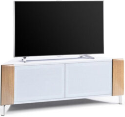 "Mda Designs Corvus Corner-Friendly White Oak Cabinet With Beamthru Doors For Flat Screen Tvs Up To 50""" - thumbnail 1