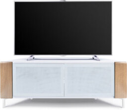 "Mda Designs Corvus Corner-Friendly White Oak Cabinet With Beamthru Doors For Flat Screen Tvs Up To 50""" - thumbnail 3