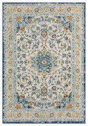 San Marino Living Room Area Rug - Low Pile Medallion Floral Design Muti Coloured 120Cm X 170Cm - thumbnail 2