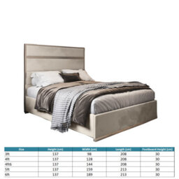 Bentley Upholstered Soft Velvet Metal Cream Bed Frame - thumbnail 4