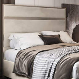 Bentley Upholstered Soft Velvet Metal Cream Bed Frame - thumbnail 2