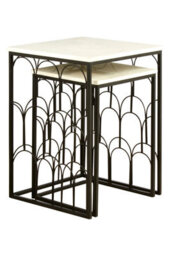 Orsina Templar Set Of 2 Marble Tops Side Tables - thumbnail 2