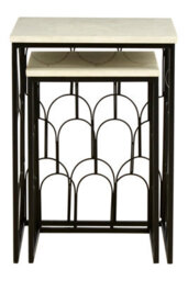 Orsina Templar Set Of 2 Marble Tops Side Tables - thumbnail 3