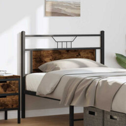 Berkfield Headboard Smoked Oak 107 Cm Engineered Wood And Steel - thumbnail 3