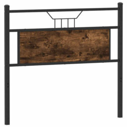 Berkfield Headboard Smoked Oak 107 Cm Engineered Wood And Steel - thumbnail 2