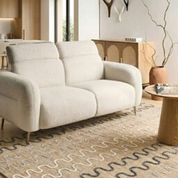 Beliani Beige Handwoven Jute Area Rug 140 X 200 Cm - Geometric Pattern Rustic Low-Pile - thumbnail 2