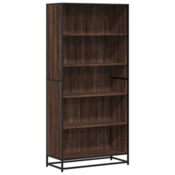 Berkfield Modern Bookcase Brown Oak 80.5X35X170.5 Cm Engineered Wood