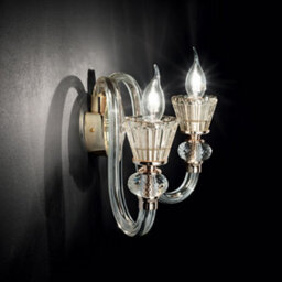 Ideal Lux Strauss  2 Light Indoor Glass Candle Wall Light Rose Gold, E14 - thumbnail 2