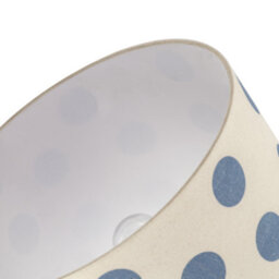 Happy Homewares Modern Dusty Amparo Blue Linen Fabric Polka Dot Design Drum Lamp Shade - thumbnail 5