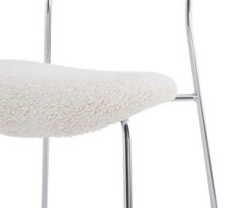 Nordlys Set Of 2 Metal And White Bouclé Dining Chairs Modern Design Style Dining Room - thumbnail 9