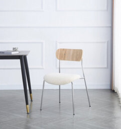 Nordlys Set Of 2 Metal And White Bouclé Dining Chairs Modern Design Style Dining Room - thumbnail 3