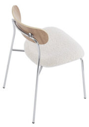 Nordlys Set Of 2 Metal And White Bouclé Dining Chairs Modern Design Style Dining Room - thumbnail 7